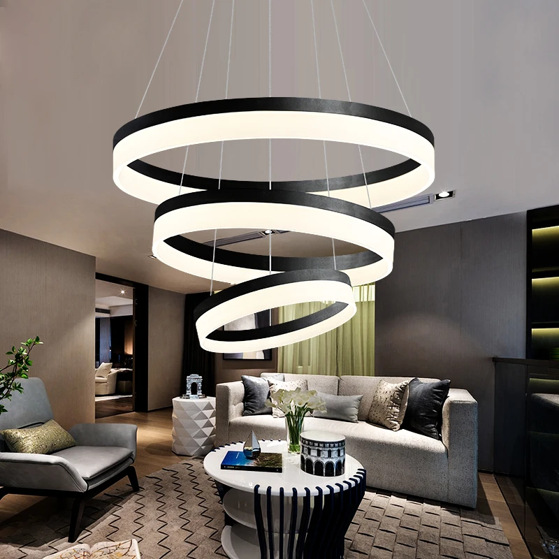 

led modeling living room art light circular simple restaurant lights bedroom creative exhibition hall custom acrylic chandeliers