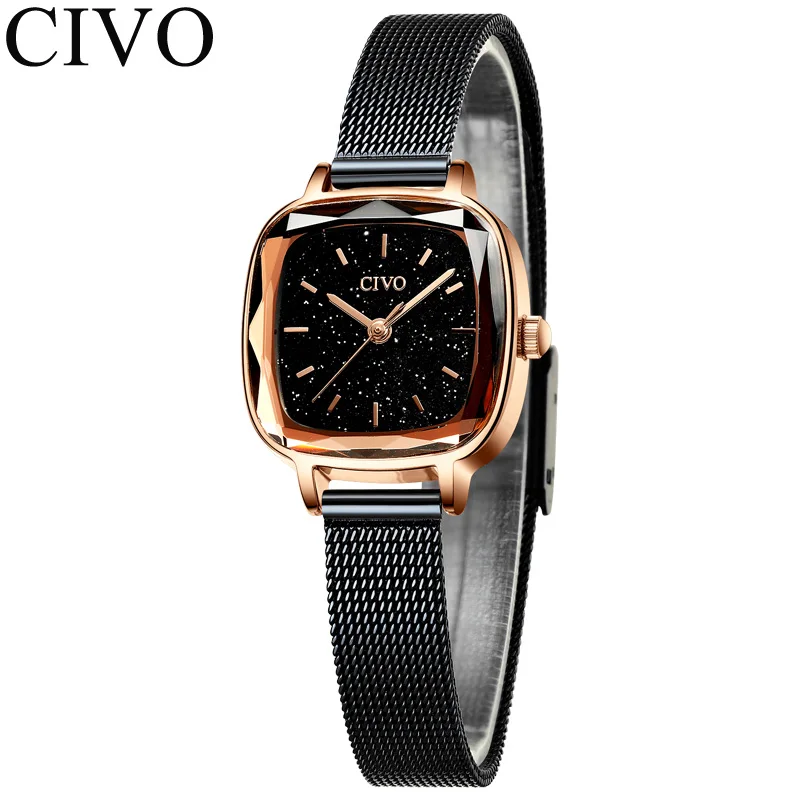 

CIVO Fashion Woman Watch 2019 Ladies Top Brand Wrist Watches Female Waterproof Mesh Strap Quartz Clock Relogio Feminino 8102