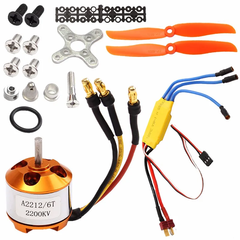 

RC 2200KV Brushless Motor 2212-6 + 30A ESC + Free Mount foR rc Plane Helicopter
