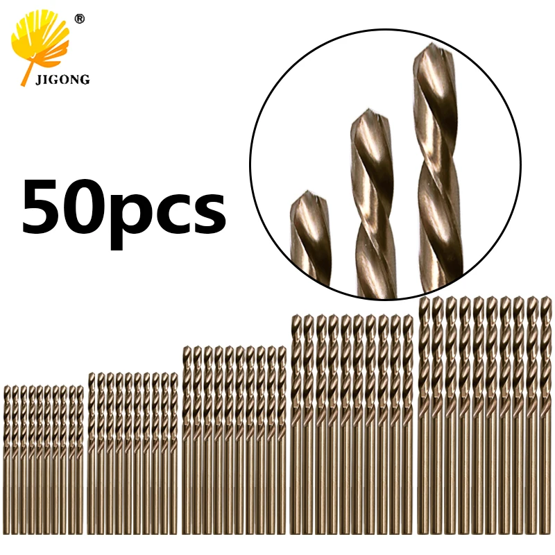 

50pcsTwist drill bit straight handle high speed steel cobalt M35 grinding for stainless steel metal reamer drill bit