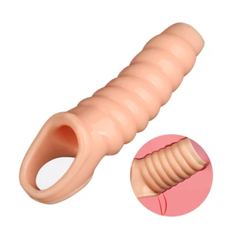 Préservatifs réutilisables en Silicone manchon d'extension de pénis produits de sexe pour hommes retard de sexe élargissement du pénis anneaux de pénis produits intimes