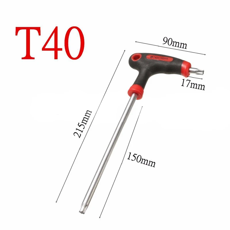 1pcs T10/15/20/25/30/40 T-Handle Grip Torx Hex Screwdriver Allen Key Wrench Tool