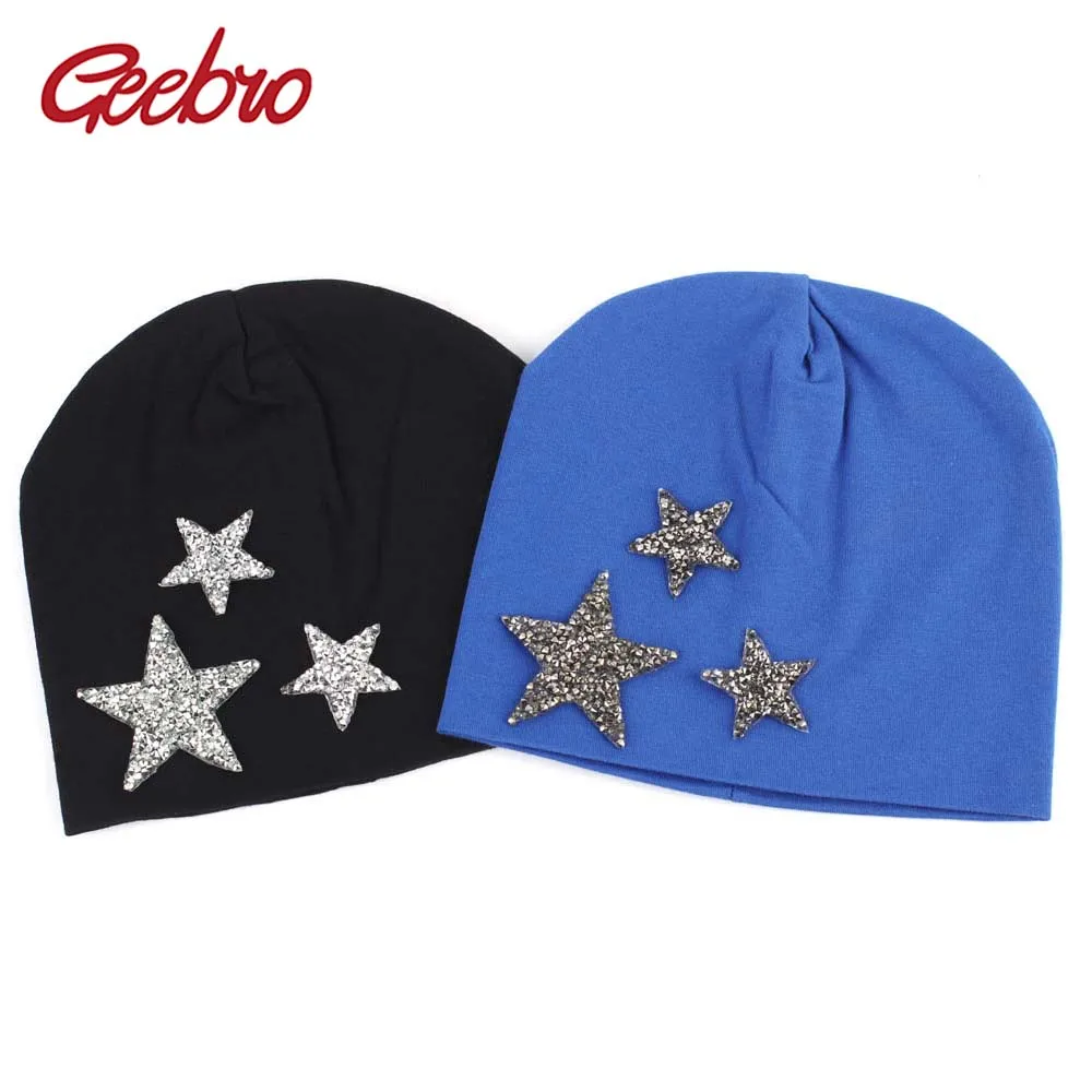Geebro Newborn Cotton Beanie Hat 2019 New Star Rhinestone Slouchy for Boys and Girls Kids Candy Color Skullies&ampBeanie | Аксессуары