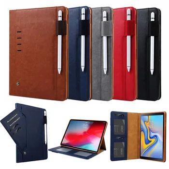 

Luxury Leather Case for Samsung Galaxy A A2 10.5 inch SM-T590 T595 Magnetic Case Smart Cover Card Slot Pencil Holder Folio Case