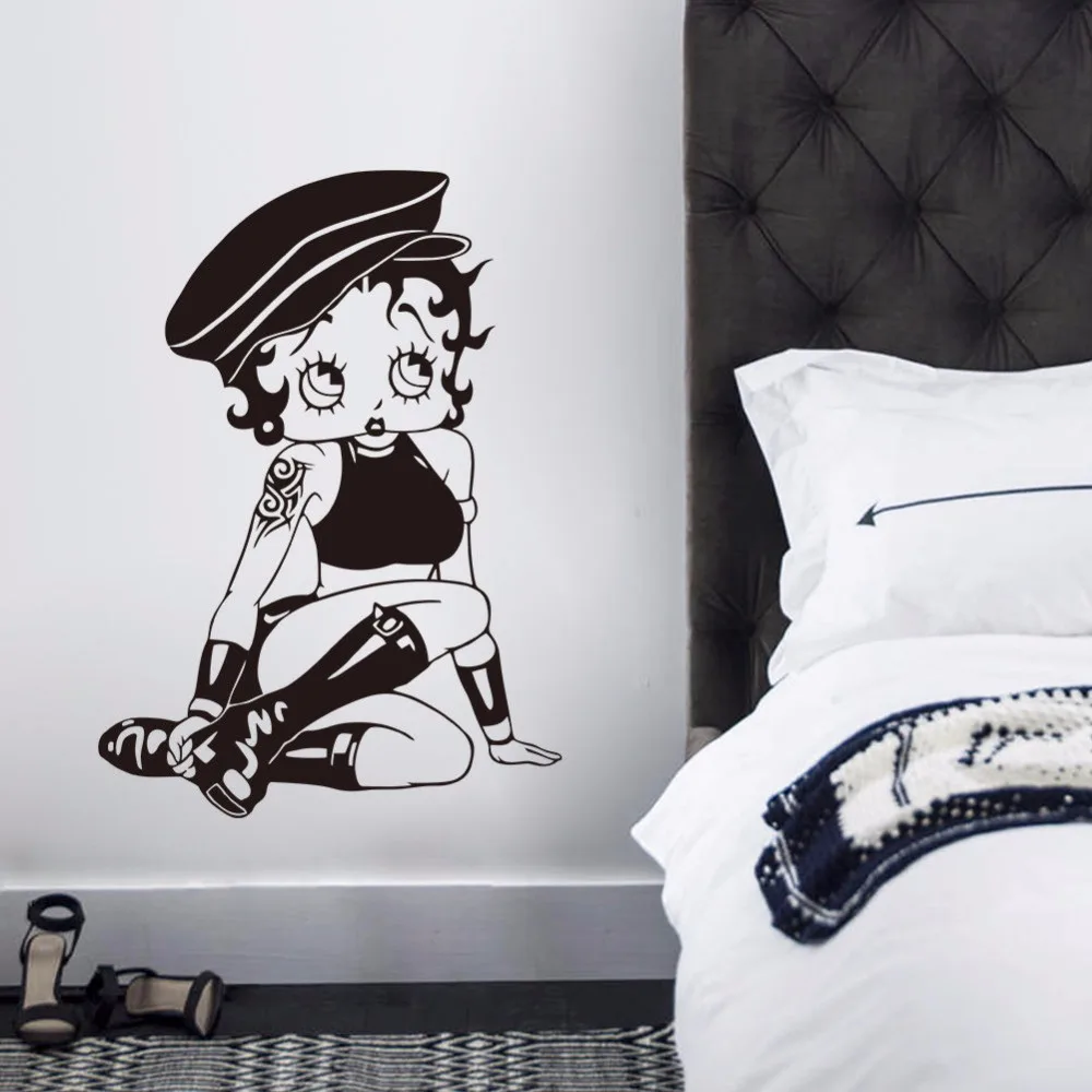 Cute Home Decor Betty Boop Cartoon Vinyl Wall Decal Removable Kids