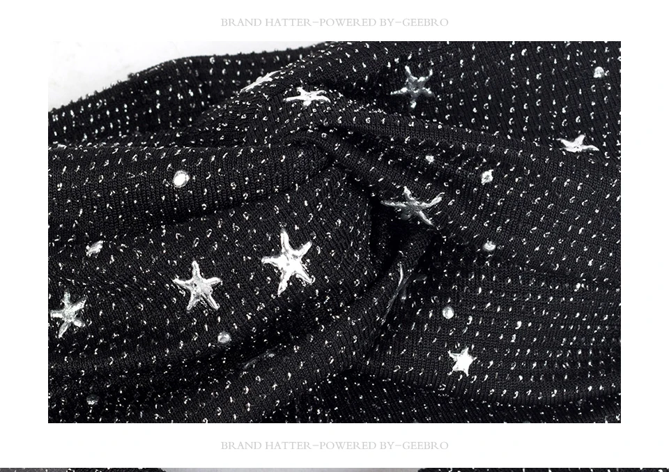 Geebro крест ободок с бантом для женщин Мода Твист головной убор Серебристые звезды аксессуары Женская эластичная повязка для волос тюрбан обертывания DQ790