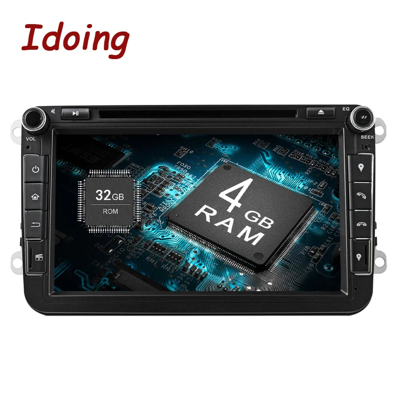 Idoing Android9.0 4G ram 32G rom 8Core 2Din руль для Skoda/Seat Автомобильный мультимедийный dvd-плеер быстрая загрузка ТВ 1080P HDP