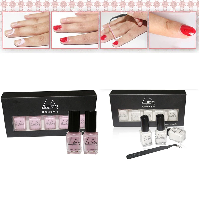 5Pcs 6ml Peel Off Nail Art Polish Glue Base Coat Latex Liquid Tape