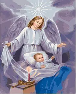 Картина для раскрашивания по номерам MaHuaf X1568 Guardian angel Новое поступление