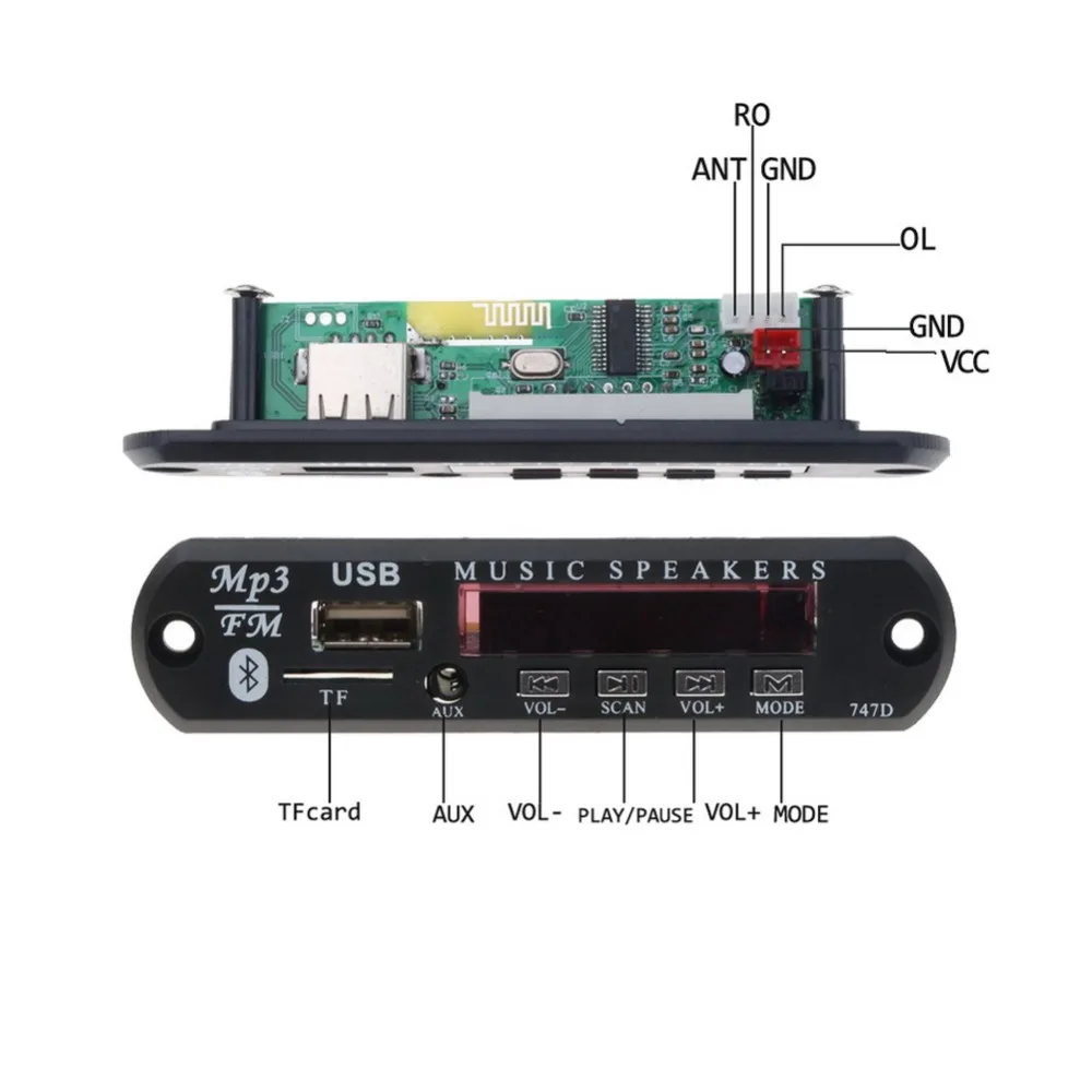 MP3 плеер декодер плата FM радио TF USB 3 5 мм AUX модуль Bluetooth приемник автомобильный