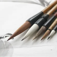 5 шт. набор "три кролика" Китайская кисть для рисования водными чернилами ручная кисть Xieyi кисть+ бамбуковый пакет