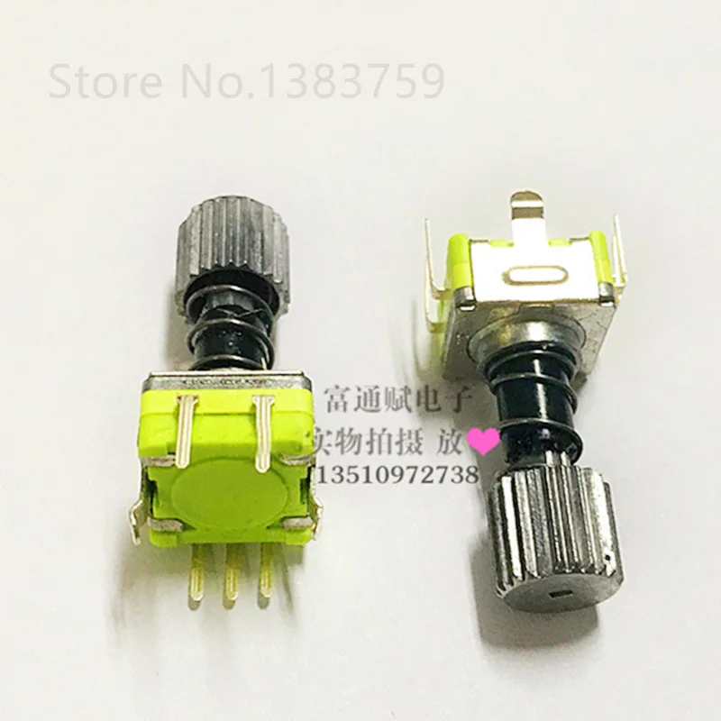 

With spring rotary encoder with self-locking button switch EC11-30 bit 15 pulse potentiometer 12MM handle