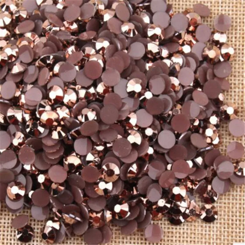 

2MM 3MM 4MM 5MM 6MM Bling Coffee Gold Color Non HotFix Resin Rhinestones Flatback Resin Stones no Glue for Arts Decoration