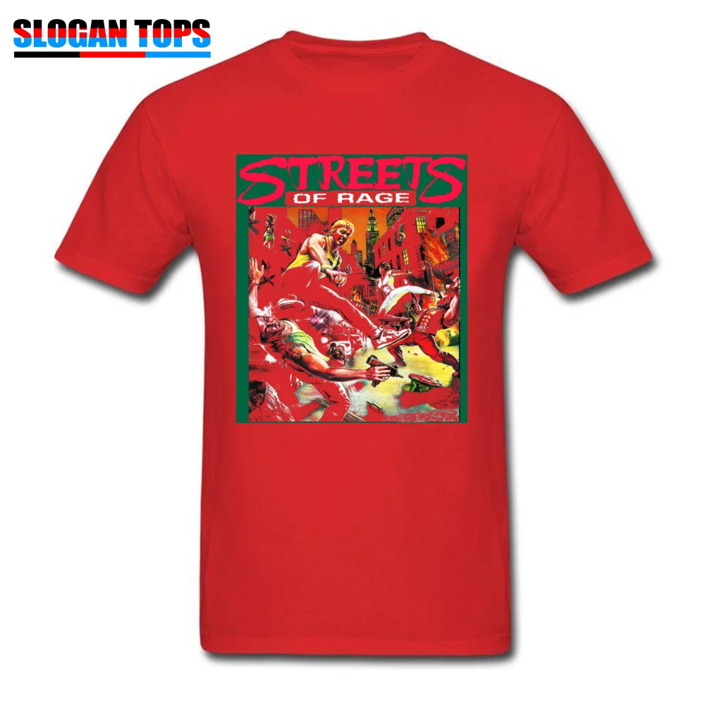 Family Custom Design Short Sleeve Thanksgiving Day Tops T Shirt Hot Sale O Neck 100% Cotton Tops Shirt Mens T-Shirt Streets of Rage cover art 5251 red