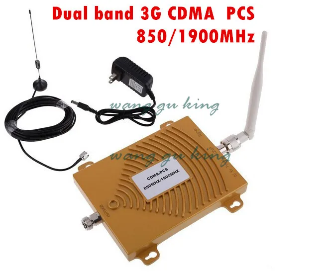 

Full Set Dual Band PCS 1900MHz CDMA 850Mhz Mini Signal Repeater Cell Phone Signal Booster PCS CDMA Signal Amplifier with Antenna