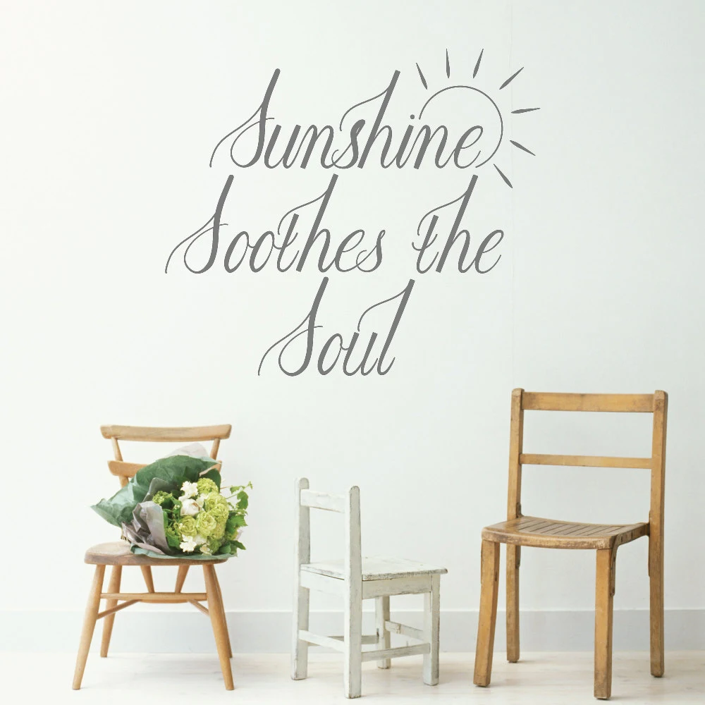 Life Funny Mural Wall Sticker Decal Happiness Quotes Sunshine Soothes