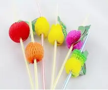 Hawaiian Style Drinking Straws Set