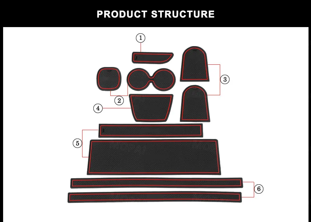 MOPAI резиновый коврик для салона автомобиля красного и белого цвета, коврик для чашки, украшение для Suzuki Jimny, аксессуары для автомобиля, Стайлинг