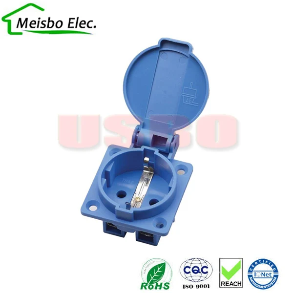 

Euro 16A 250V PA66 Blue Black IP54 Generator Control Panel Germany France industry waterproof socket EU wire connector plug 2pcs