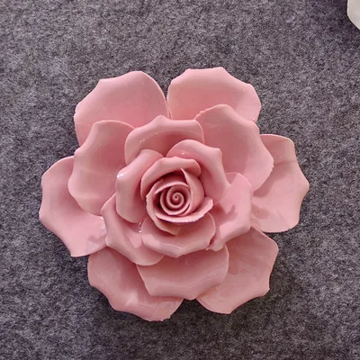

Ceramic rose & Camellia wall ornament decoration creative blossoms living room wall TV background wall 3D hanging flower decors