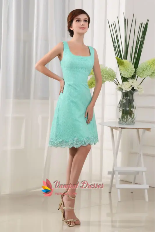 Sheath Knee Length Cocktail Dress, Green Lace Dressin
