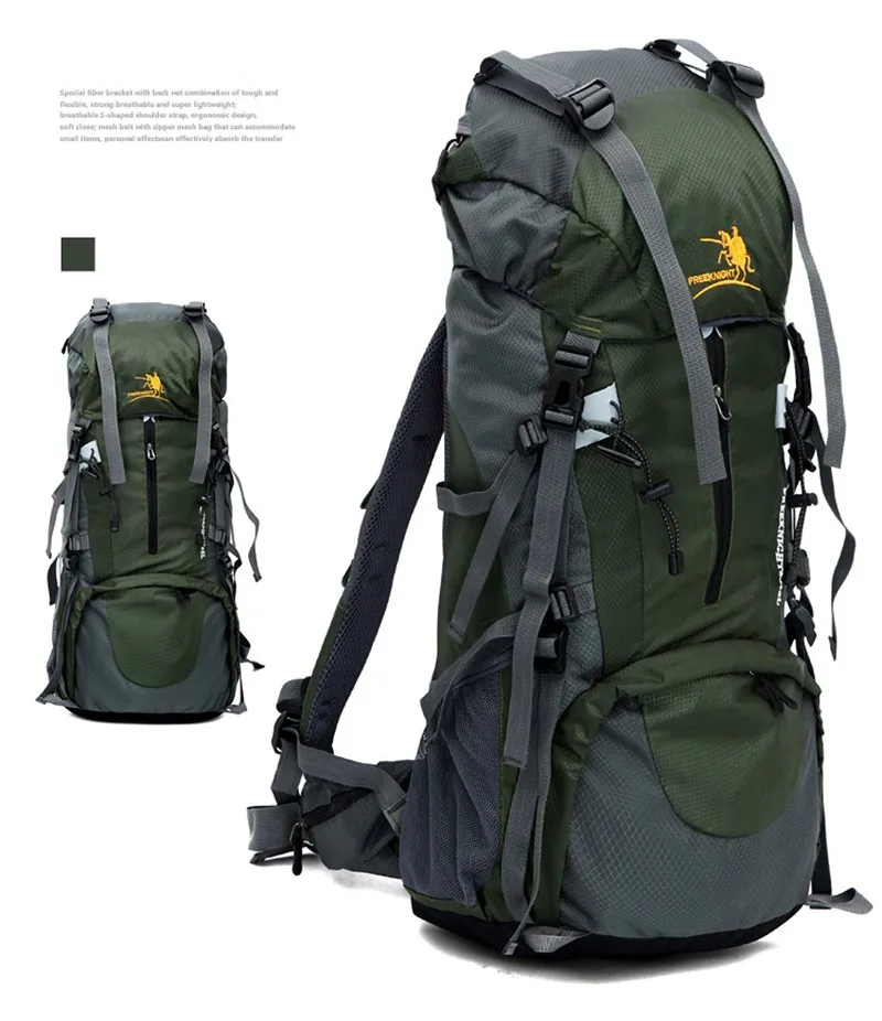 Free Knight Men 65L+5L Large Capacity Outdoor Sport Bags Nylon Waterproof Travel Bag Hiking Backpack Camping Backpacks For Women