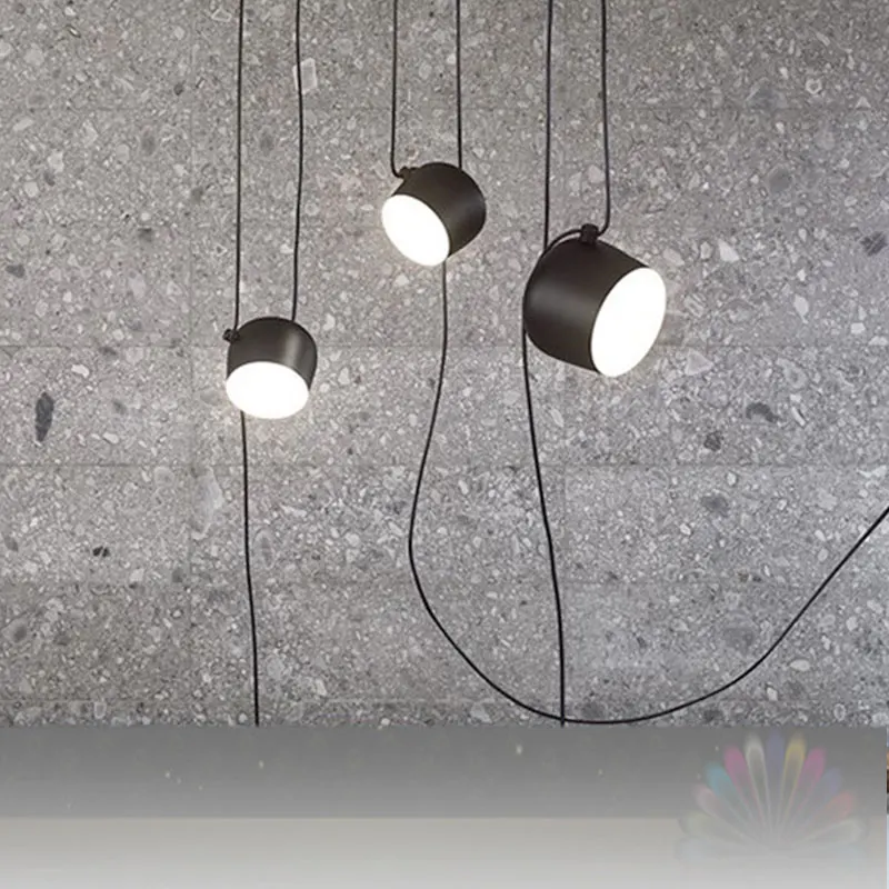  Modern Black Drum Pendant Light LED Aluminum Hanging lamp living room kitchen fixture suspension lu - 32952046814