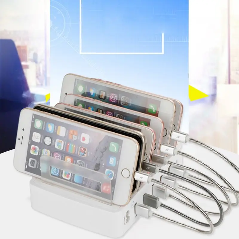 QC 3,0 станция для зарядки с usb 5 портами usb зарядная док-станция настольная подставка многопортовое зарядное устройство для телефона iPhone 7 iPad samsung