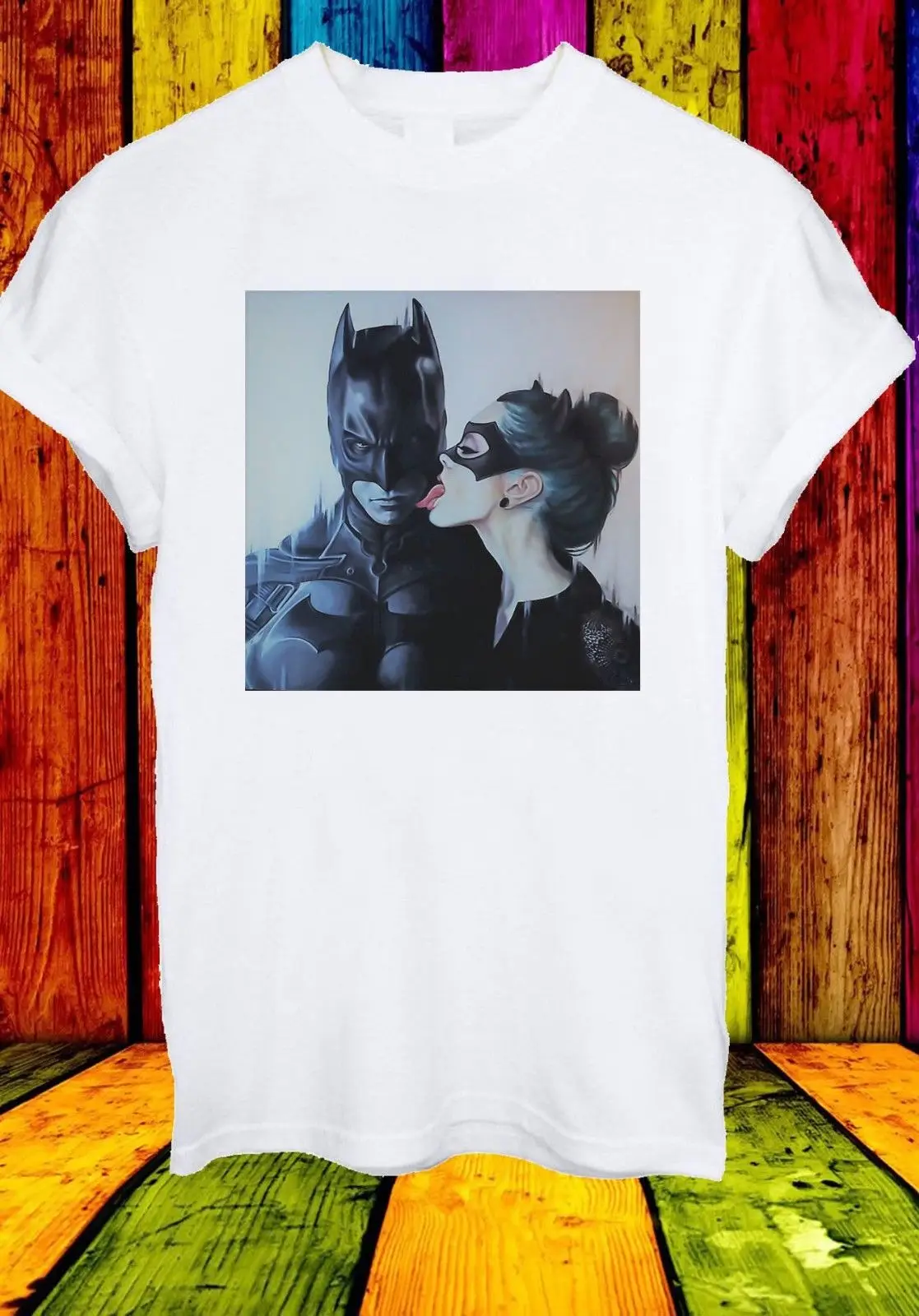

Catwoman Licking Batman Sexy Superheros Women T-shirt Gifts Dropshipping