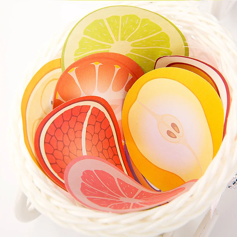 

Free Shipping Cute Novelty Fruit Memo Pad Post It Note Creative Colorful Sticky Paper For Kids Cute Stationery School Suppliers