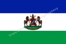 Padrão real Do Lesoto Bandeira 150X90 cm (3x5FT) 120g 100D Poliéster Dupla Costura de Alta Qualidade Frete Grátis