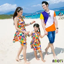 Семейный комплект для влюбленных/Семья одежда в стиле пэчворк Талия летний сарафан для Для мамы и дочки футболка одежда для Отца и Сына