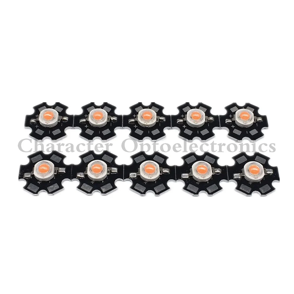 10pcs1W/3W полный спектр led grow chip с PCB star lights широкий 400nm 840nm диод для комнатных