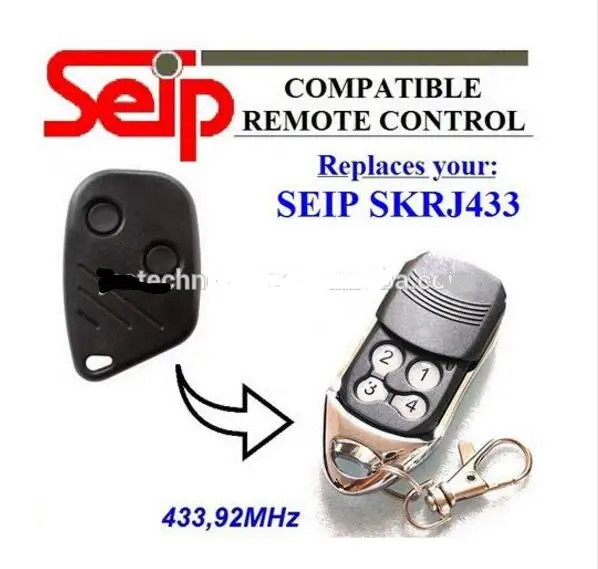 

SEIP SKRJ433 garage door replacement remote control rolling code 433,92mhz fine