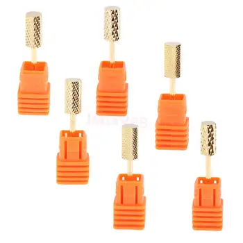 

6 Styles Small Barrel Heads Nails Drill Bits Nail Tips Grinding Head Premium Alloy Material Professional Nail Tools