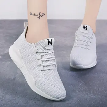 

MWY Running Shoes For Women Breathable Flying Weave Jogging Shoes Deportivas Mujer Women Sport Shoes Thick Bottom Sneakers