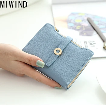 

MIWIND Short Women's Wallet and Purses Hasp Phone Purses Money Bag Cards Slots Feminina mall Walets Sac TDY1053