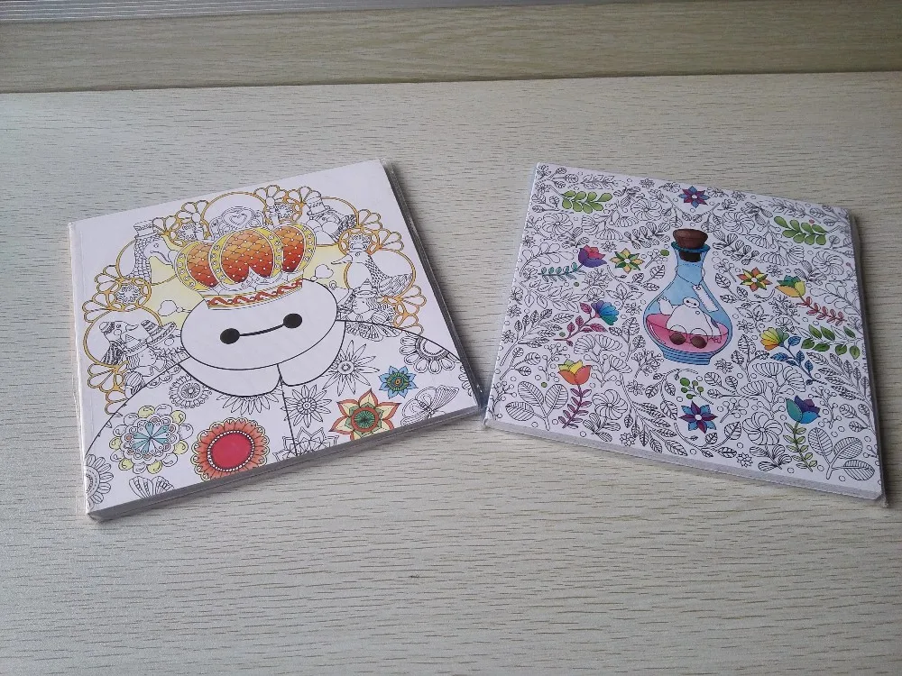 

100 Pages Big Hero Secret Garden Coloring Book For Relieve Stress Kill Time Graffiti Drawing Book