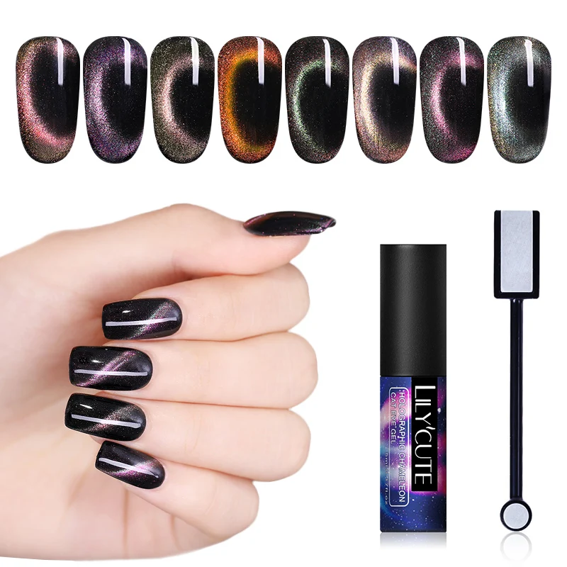 

LILYCUTE 3D Magnetic Laser UV Gel Polish Cat Eye Holographic Glitter Soak Off UV Led Gel Nail Art Gel Varnish Manicure Lacquer