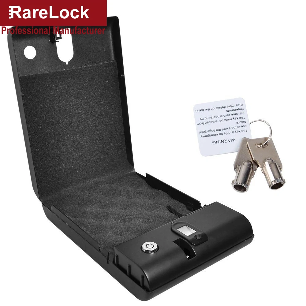 Rarelock Biometric Safe Box Solid Steel Key Gun Vault Valuables Box