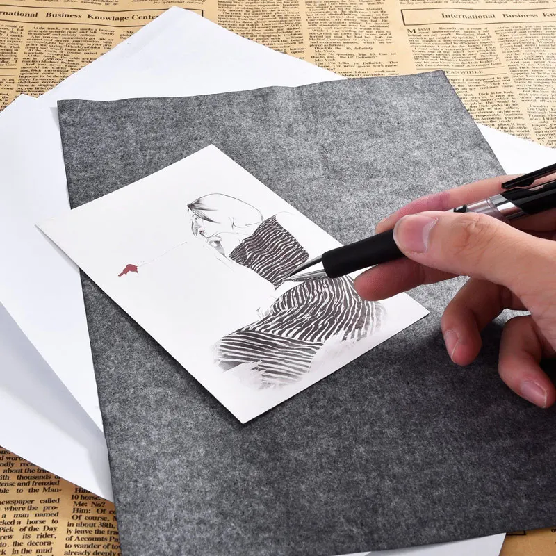 papel 100 hojas A4 gris oscuro papel de trazado de transferencia de carbono para madera lienzo y otras superficies de arte TONGXU papel de carbono