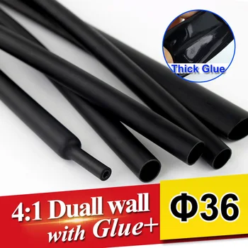 

1.22meter/lot 36mm 4:1 Heat Shrink Tube Dual Wall Tubing with thick Glue heatshrink Adhesive Lined Sleeve Wrap Wire Cable kit