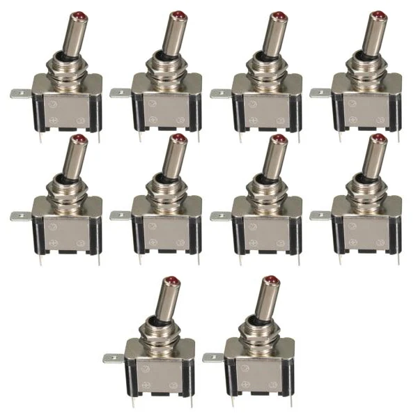 

Promotion! 10 X Red Illuminated LED Light On/Off Toggle Flick Switch Car Dashboard 12V SPST