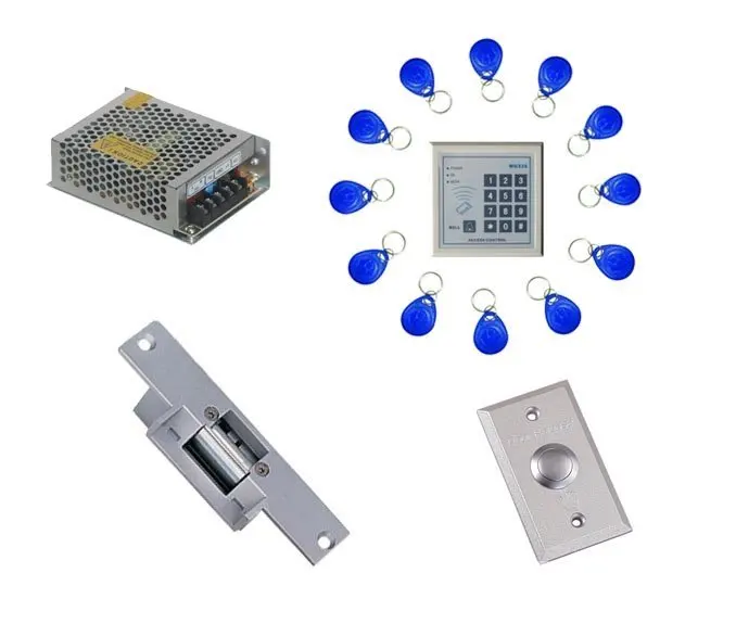 

Free shipping ,access control kit ,one IC keypad access control +power+Electric Strike Lock+exit button +10 IC key fob,sn:IC-009