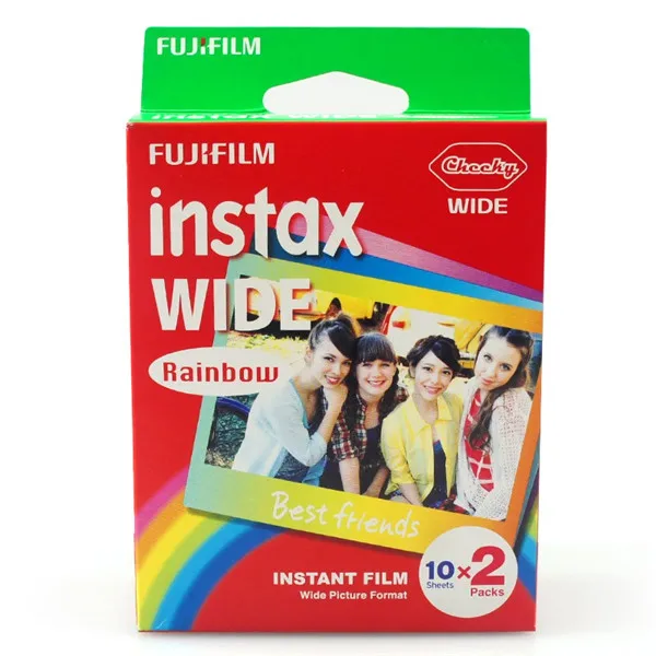 Для Fujifilm Instax Wide 300 Камера+ езды Rainbow, оригинальная, широкая пленка фотобумага 20 листов для камеры Fuji Instant фото Камера 300/200/210/100