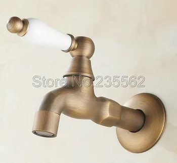 

Antique Brass Single Ceramic Handle wall mounted Laundry bathroom Mop Water Tap tav107