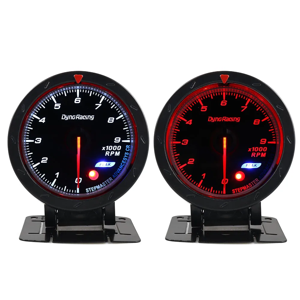 Тахометр автомобильный Dynoracing BX101466 60 мм красный и белый 0 9000 об/мин|rpm meter|rpm gaugetachometer