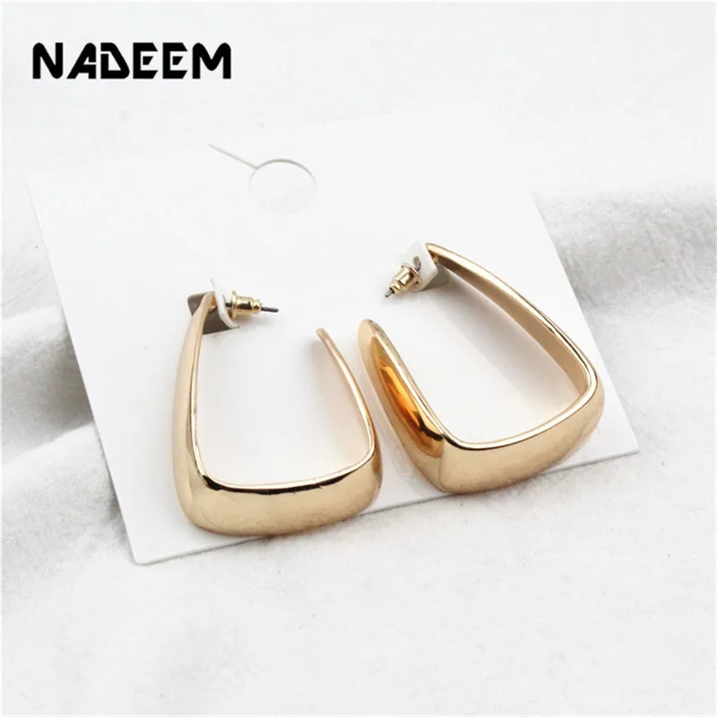 

Luxury Gold U Shape Stud Earrings For Women Girl Fashion Jewelry 2019 Party European Punk Earrings Ear Decoration