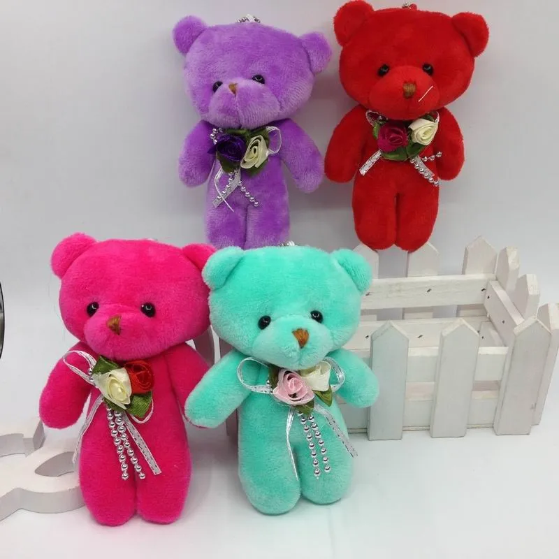 13cm stand bear with flower hat 3