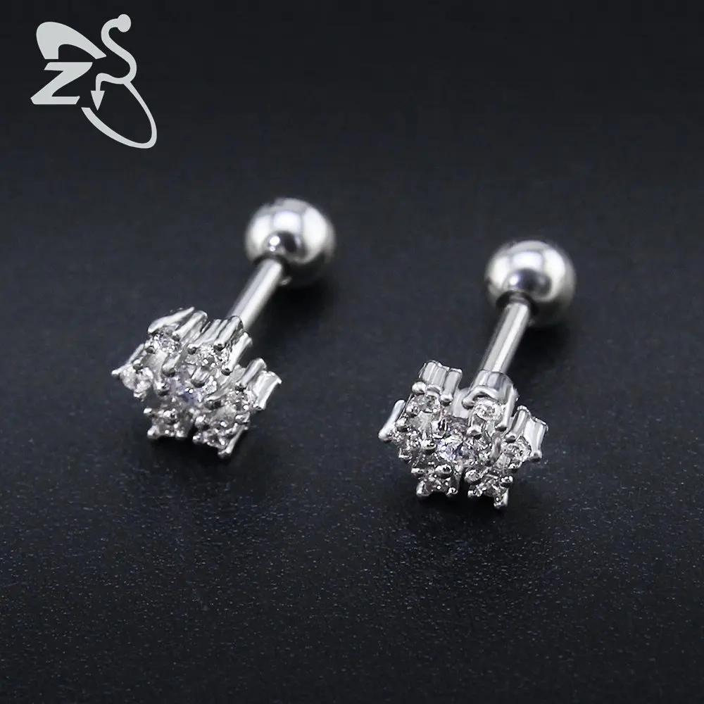 Роскошный цветок со стразами серьги высокого качества серьги из нержавеющей стали серьги пирсинг ювелирные изделия для женщин девочек праздничный свадебный подарок